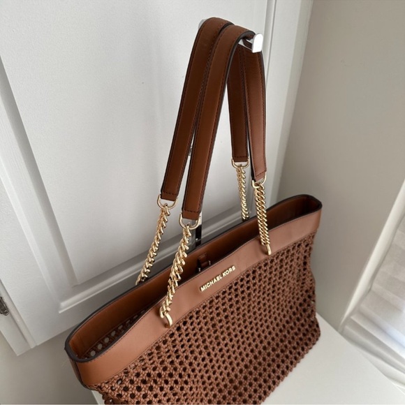 Michael Kors Large woven braided tote shoulder bag chain straps - Picture 8 of 9